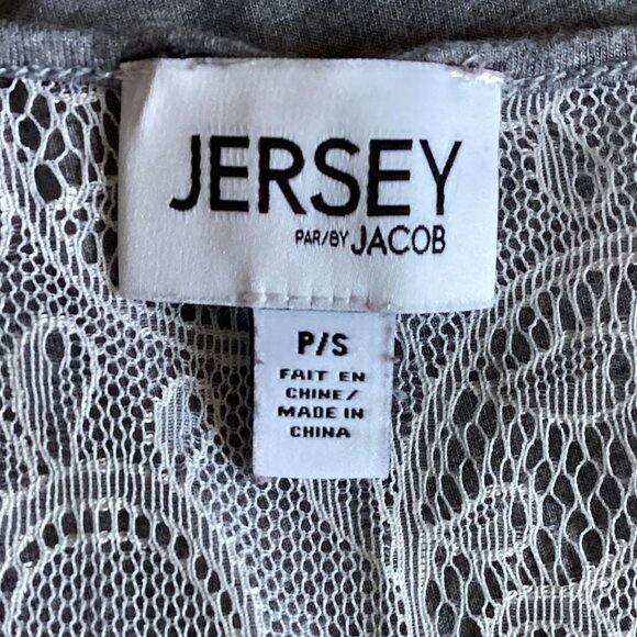 Jersey by Jacob Women's Lace Sleeveless T-Shirt Top Size P/S Gray - Picture 7 of 8